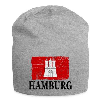 Hamburg Flagge - Hamburg Flag - Jersey Beanie - heather grey - Front