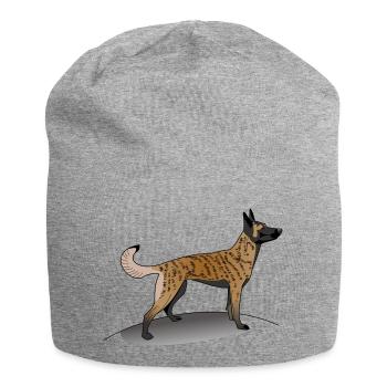 Gestromter holländischer Schäferhund - Jersey-Beanie - Grau meliert - Vorne