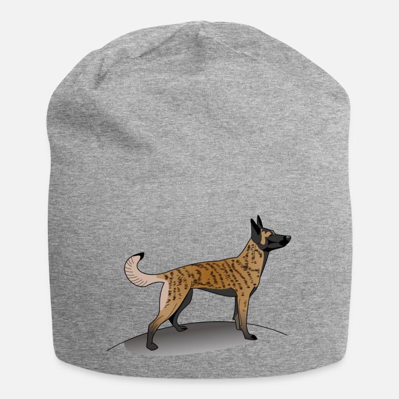 Brindle Dutch Shepherd - Jersey Beanie - heather grey