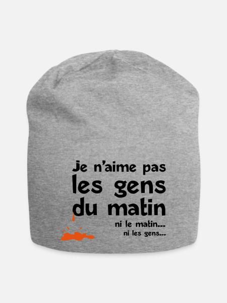 aime pas les gens matin - Bonnet en jersey - gris chiné