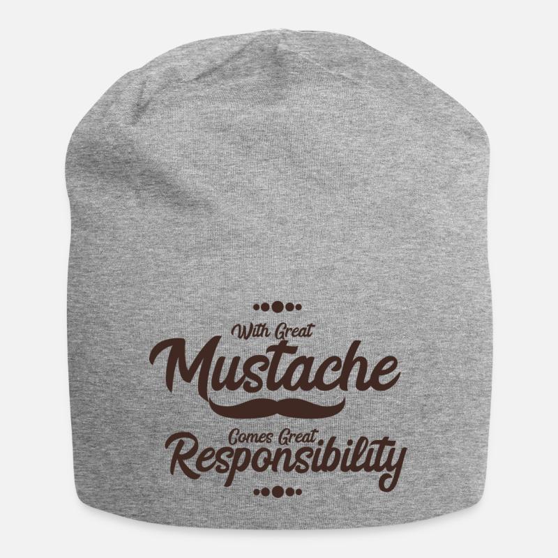 Mustache - Schnurrbart Bart - Jersey-Beanie - Grau meliert