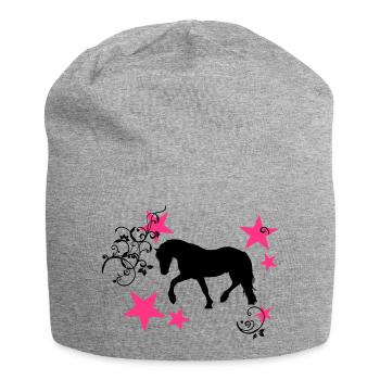 Tinker Friese silhouette with stars and tribal - Jersey Beanie - heather grey - Front