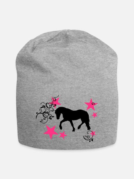 Tinker Friese Silhouette mit Sternen und Tribal - Jersey-Beanie - Grau meliert