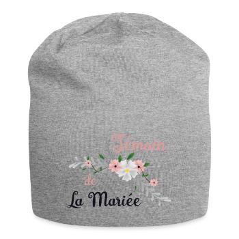 Zeuge der Blumenbraut - Jersey-Beanie - Grau meliert - Vorne