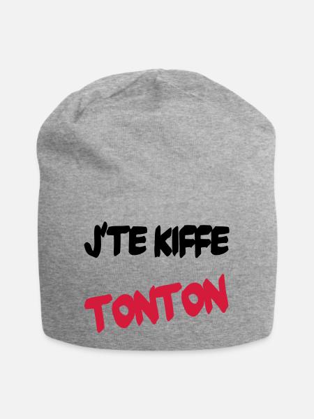J'te kiffe tonton - Bonnet en jersey - gris chiné
