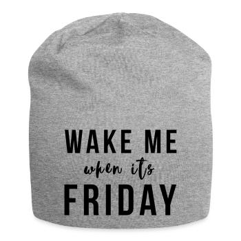 Wake me when it's Friday - Jersey Beanie - heather grey - Front