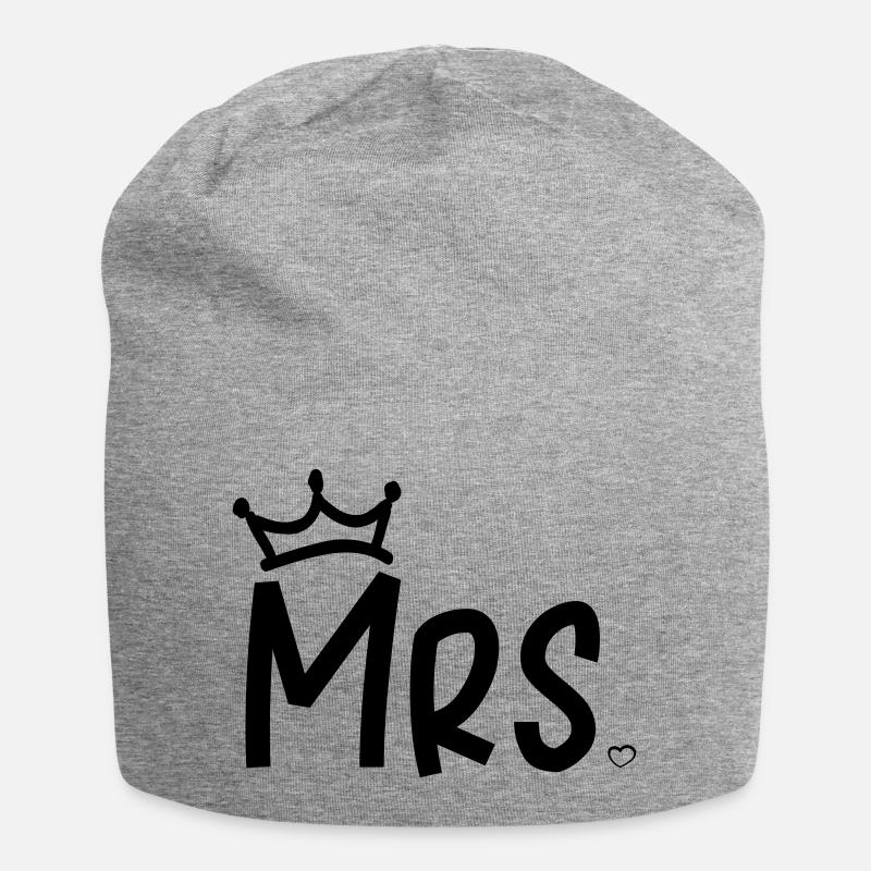 mrs_heart_crown - Jersey-Beanie - Grau meliert