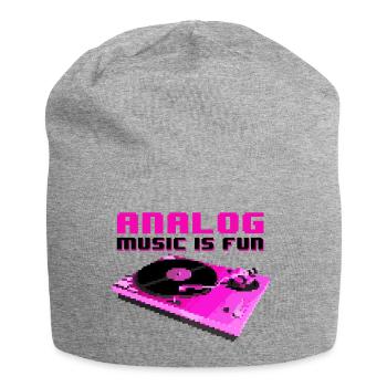 ANALOG MUSIC IS FUN - Jersey Beanie - heather grey - Front