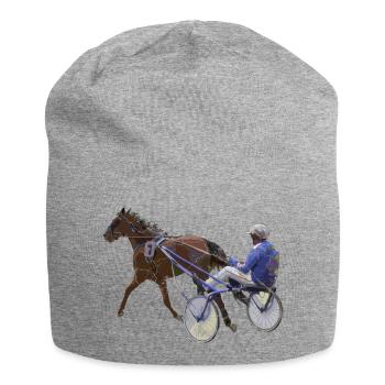Trabrennen Traber Motiv - Jersey-Beanie - Grau meliert - Vorne
