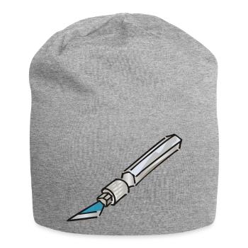 Cutter Japanmesser Skalpell - Jersey-Beanie - Grau meliert - Vorne