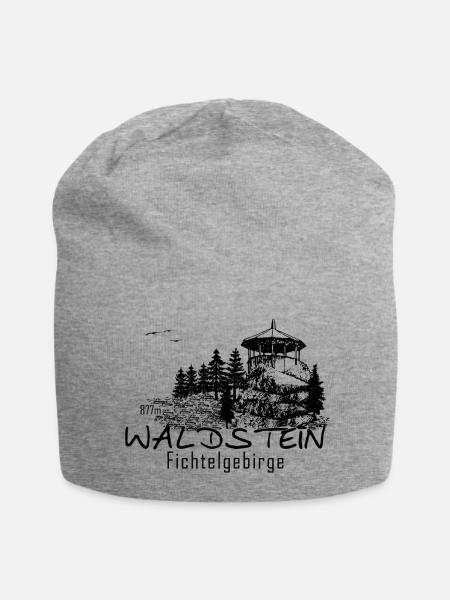Waldstein im Fichtelgebirge - Jersey-Beanie - Grau meliert