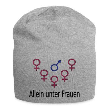 Allein unter Frauen - Jersey-Beanie - Grau meliert - Vorne
