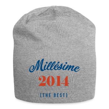 MILLESIME 2014, anniversaire 7 ans personnalisé - Bonnet en jersey - gris chiné - Devant