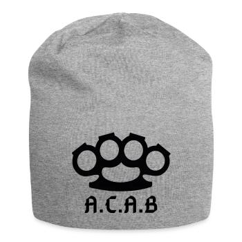Schlagring Fightclub Brassknuckle Alte Schule - Jersey-Beanie - Grau meliert - Vorne