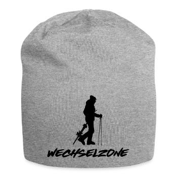 Lustiges Skitouren Geschenk für den Gipfel - Jersey-Beanie - Grau meliert - Vorne