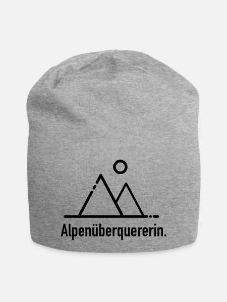 Alpenüberquererin - Jersey-Beanie - Grau meliert