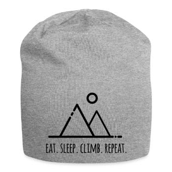 Eat.Sleep.Climb.Repeat - für Kletterer - Jersey-Beanie - Grau meliert - Vorne