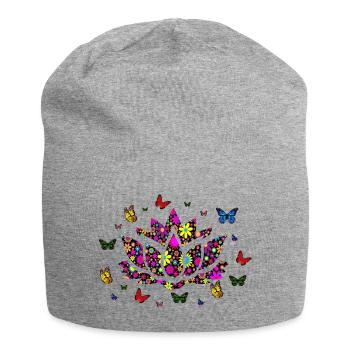 Lotus Blume, Lotus Blume t Shirts, Lotus Hoodies - Jersey-Beanie - Grau meliert - Vorne