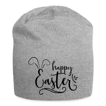 Frohe Ostern - Jersey-Beanie - Grau meliert - Vorne