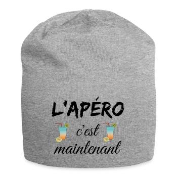 L'apéro c'est maintenant - Bonnet en jersey - gris chiné - Devant