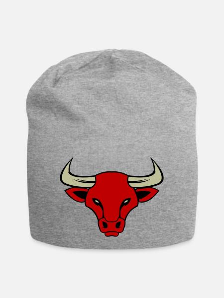 stier 02 - Jersey-Beanie - Grau meliert
