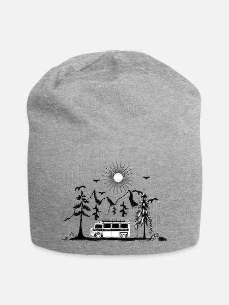 Camping Campervan Camper Camping Van - Jersey Beanie - heather grey