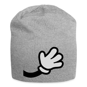 Agiter la main de la bande dessinée - Bonnet en jersey - gris chiné - Devant