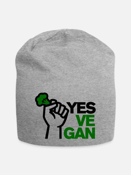 Veganer Vegetarisch Vegan Yes Ve gan Tierliebhaber - Jersey-Beanie - Grau meliert