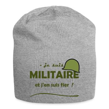 je suis militaire - Bonnet en jersey - gris chiné - Devant