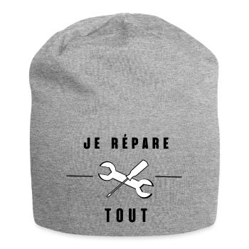 Je répare tout - Bonnet en jersey - gris chiné - Devant