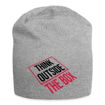 Thinking outside perspective - Jersey Beanie - heather grey - Front