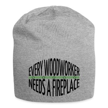 lumberman carpenter joke chop wood - Jersey Beanie - heather grey - Front
