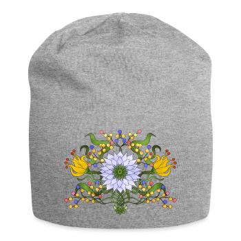 Flowers - Jersey Beanie - heather grey - Front