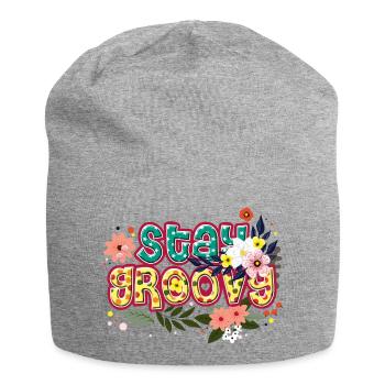 Stay Groovy hippie peace design - Jersey-Beanie - Grau meliert - Vorne