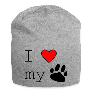 I love my dog - Jersey-Beanie - Grau meliert - Vorne