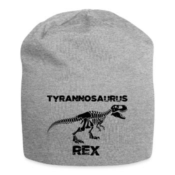 Black tyrannosaurus skeleton - Jersey Beanie - heather grey - Front