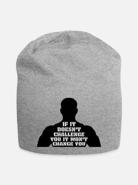 Séance d’entraînement Fitness Motivation Citation - Bonnet en jersey - gris chiné