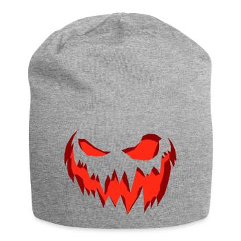 Effrayant visage de citrouille effrayant Halloween - Bonnet en jersey - gris chiné - Devant