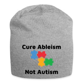 Cure Ableism Not Autism - Jersey Beanie - heather grey - Front