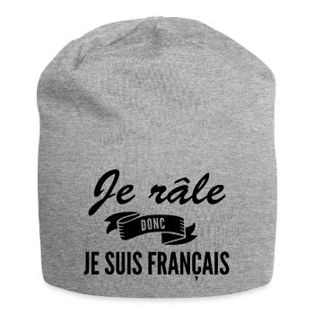 je râle donc je suis français / humour râleur - Bonnet en jersey - gris chiné - Devant