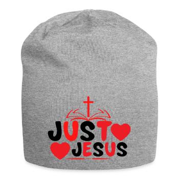 Just Jesus - Jersey Beanie - heather grey - Front