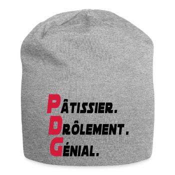 pâtissier génial / cadeau humour pâtissier - Bonnet en jersey - gris chiné - Devant