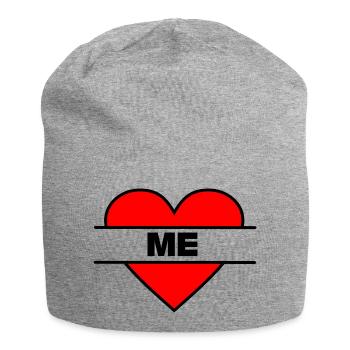 Heart I love me - Jersey Beanie - heather grey - Front