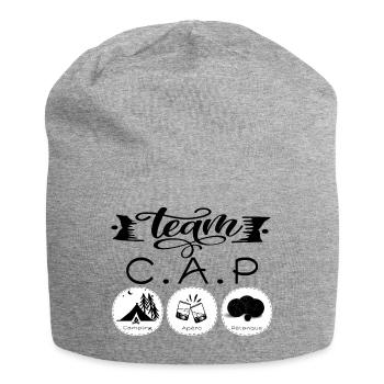 Team CAP camping apero petanque - Bonnet en jersey - gris chiné - Devant