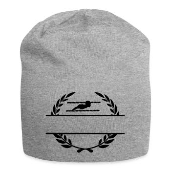 Schwimmer im Lorbeerkranz-Monogramm - Jersey-Beanie - Grau meliert - Vorne