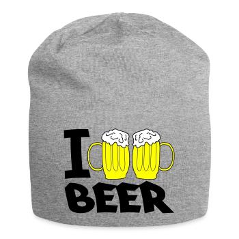 i love beer - Jersey Beanie - heather grey - Front
