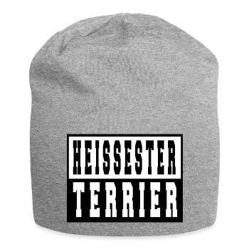 bluthund welpe spruch doggie boxer - Jersey-Beanie - Grau meliert - Vorne