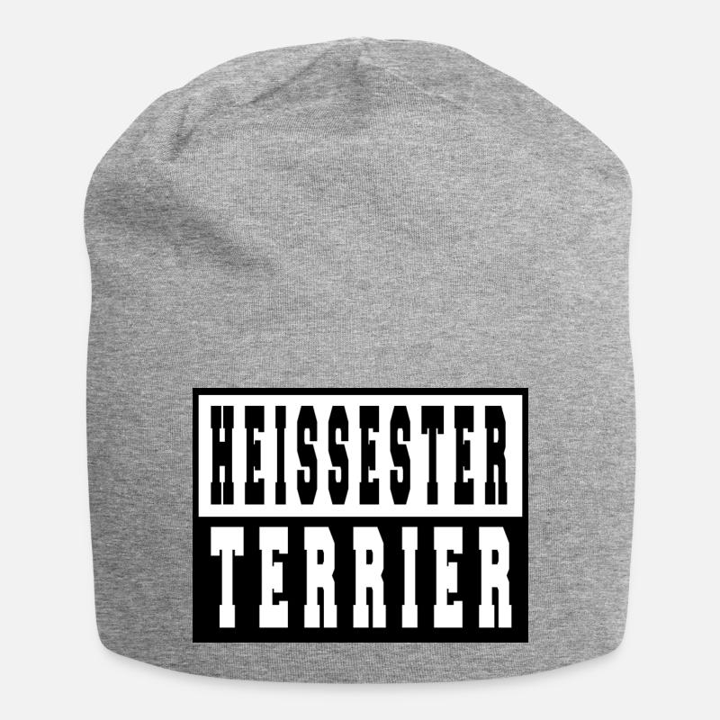bluthund welpe spruch doggie boxer - Jersey-Beanie - Grau meliert