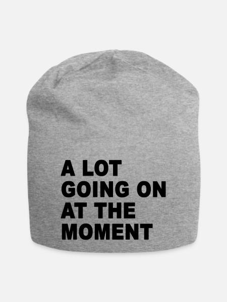 Im Moment ist viel los - Jersey-Beanie - Grau meliert