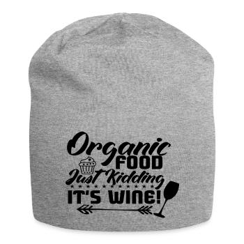 Organic Food Just Kidding It ́s Wine! - Jersey Beanie - heather grey - Front